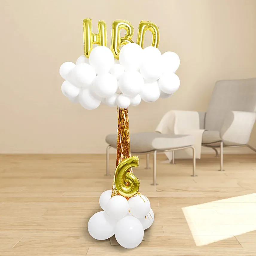 Birthday Cloud Balloon Arrangement: Helium Balloons Delivery