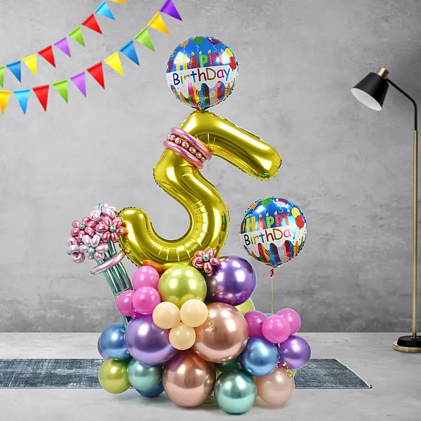 Birthday Numeric Balloon Arrangement: Balloon Decoration Dubai