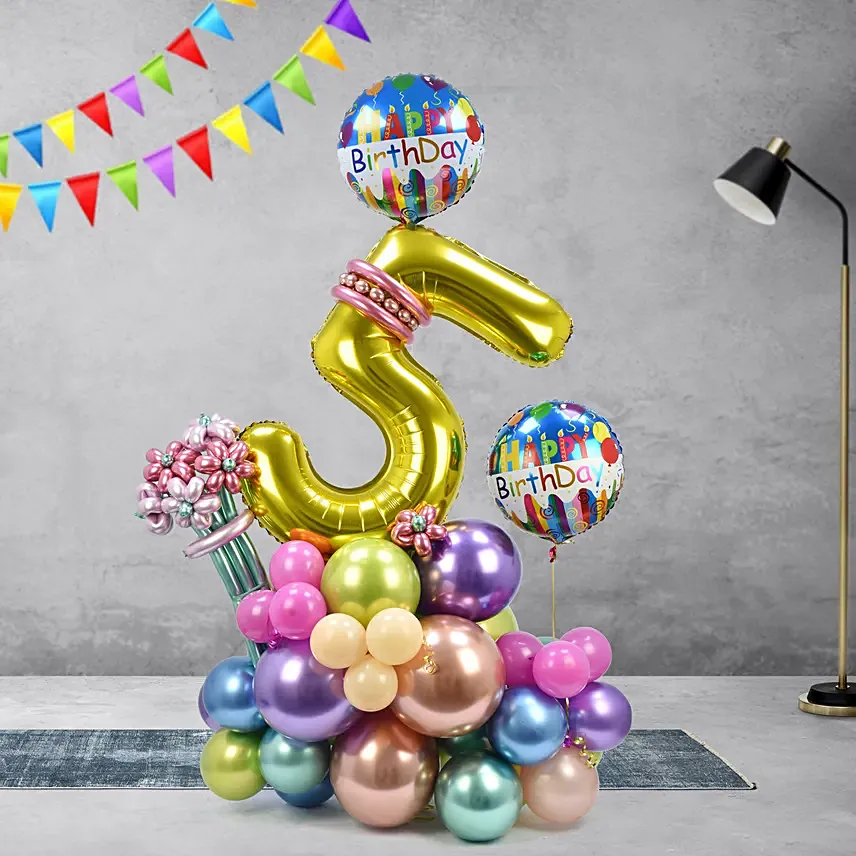 Birthday Numeric Balloon Arrangement: Gift Delivery Dubai