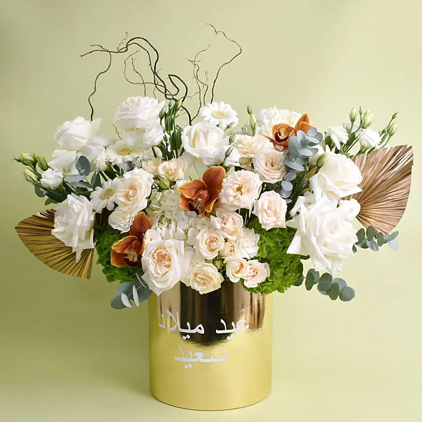 Birthday Wish Grand Box: White Roses 