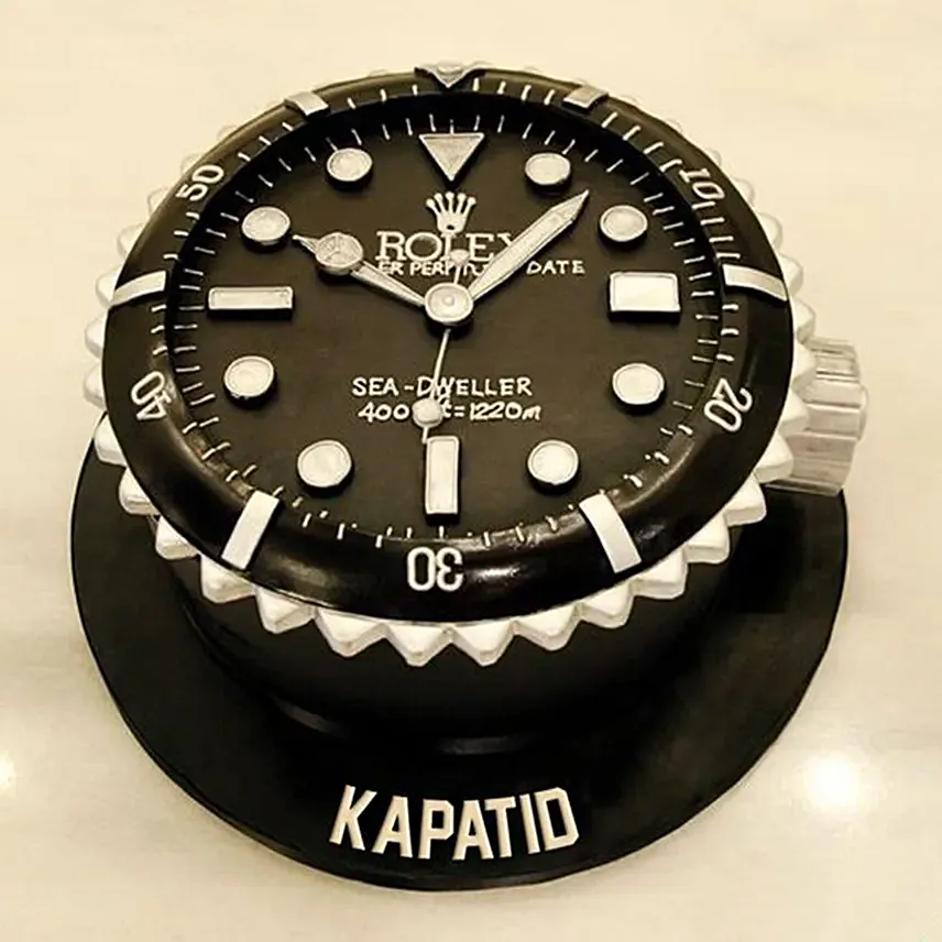 Black Rolex 3D Cake: 25th Anniversary Gifts