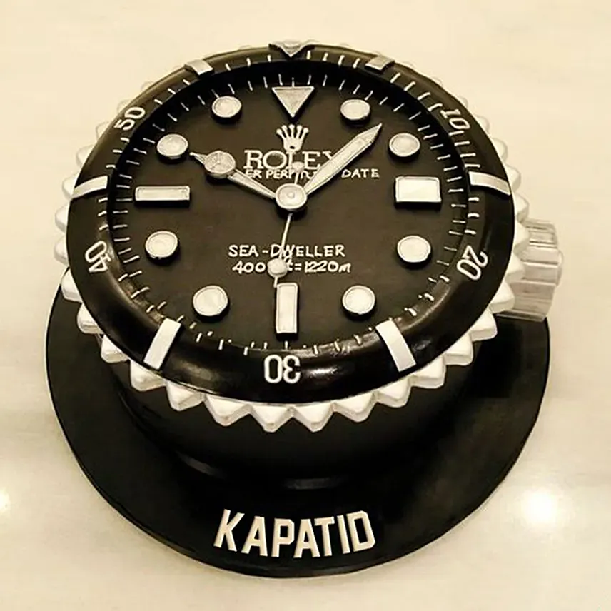 Black Rolex 3D Cake: Birthday Designer Cakes