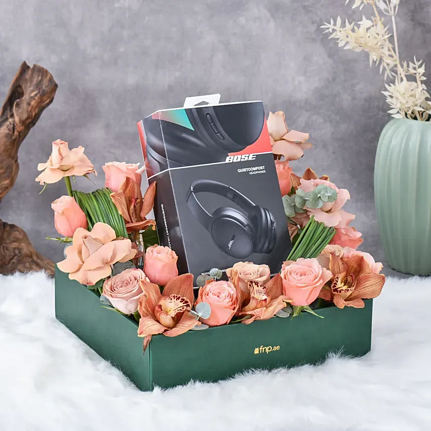 Bose Quiet Comfort Headphones with Flowers Gift Set: Premium Gifts For Christmas