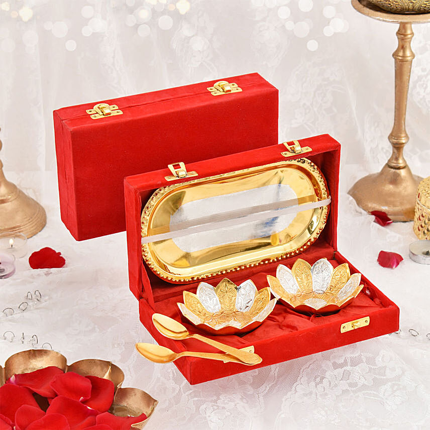 Bowl And Tray Set In Premium Box: Holi Gifts