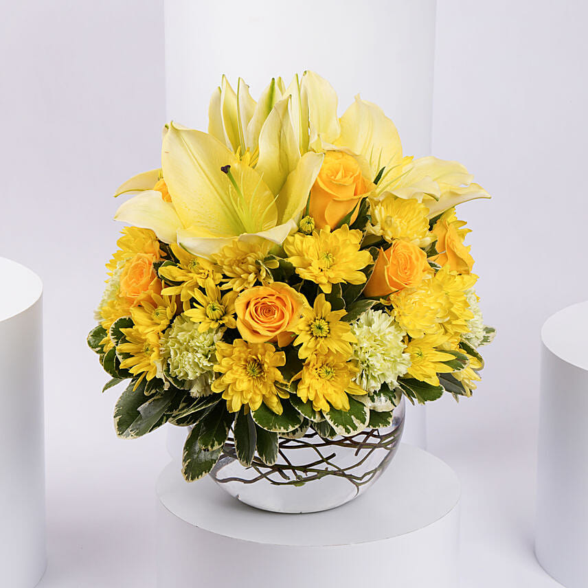 Bowl Of Happy Flowers: Anniversary Flower Arrangements