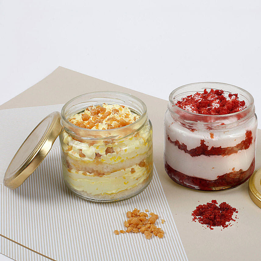 Butterscotch and Red Velvet Jar Cakes: Teachers Day Gifts Ideas