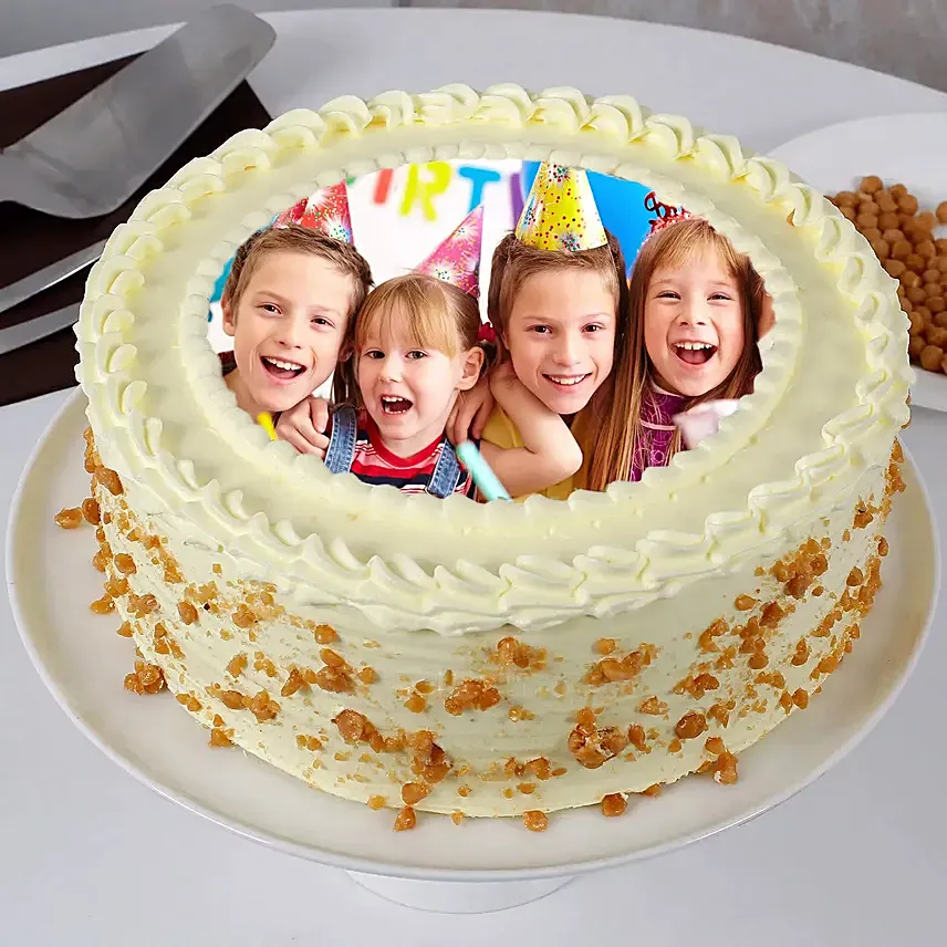 Butterscotch Birthday Photo Cake 500gm: 