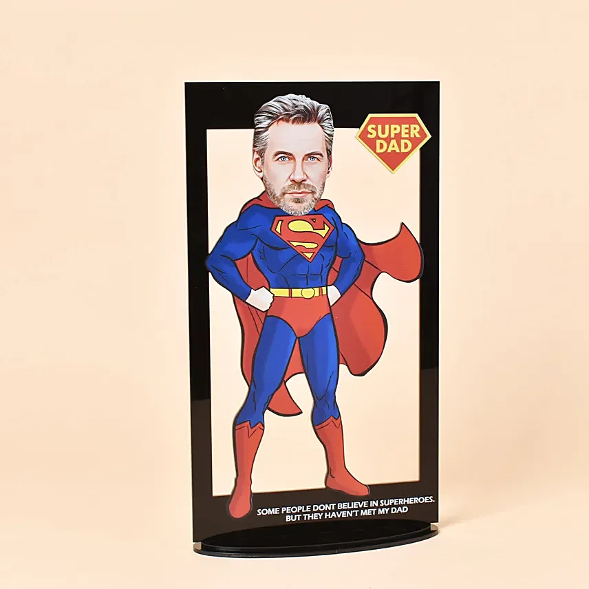 Capture Dad's Superpowers Caricature: Personalised Photo Frames