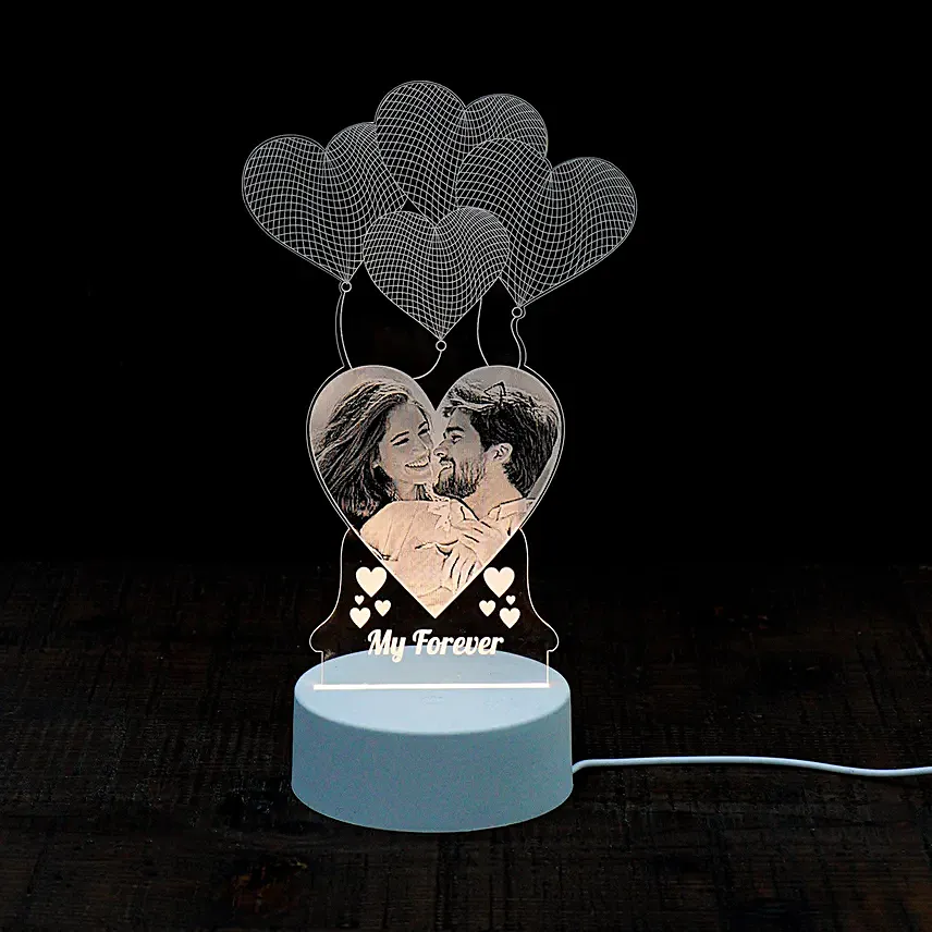 Celebrating Love Personalised LED Lamp: Wedding Anniversary Gifts