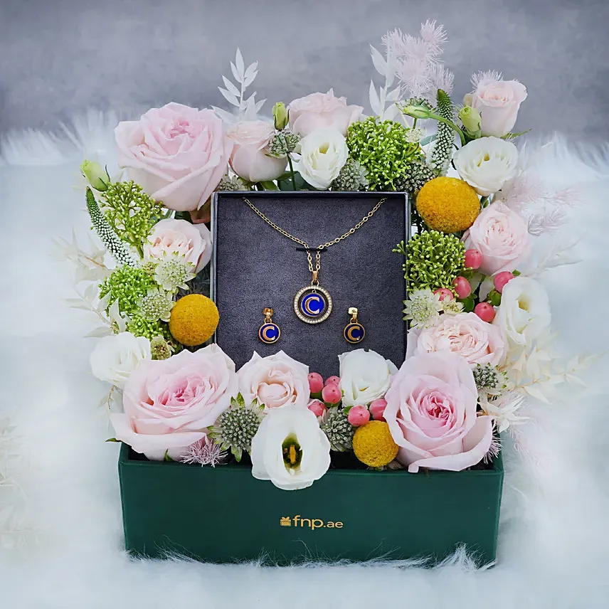 Cerruti Necklace and Earring Set with Flowers: Gifts Combos 