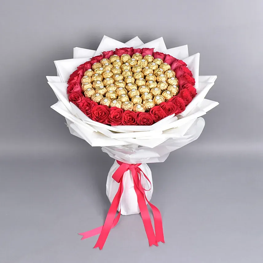 Chocolates and Roses Extravagance: Karwa Chauth Flowers 