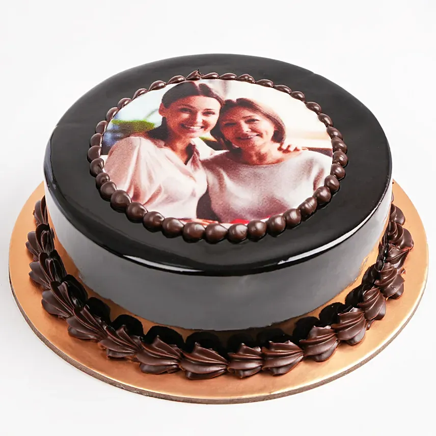 Chocolate Truffle Birthday Special Photo Cake: 