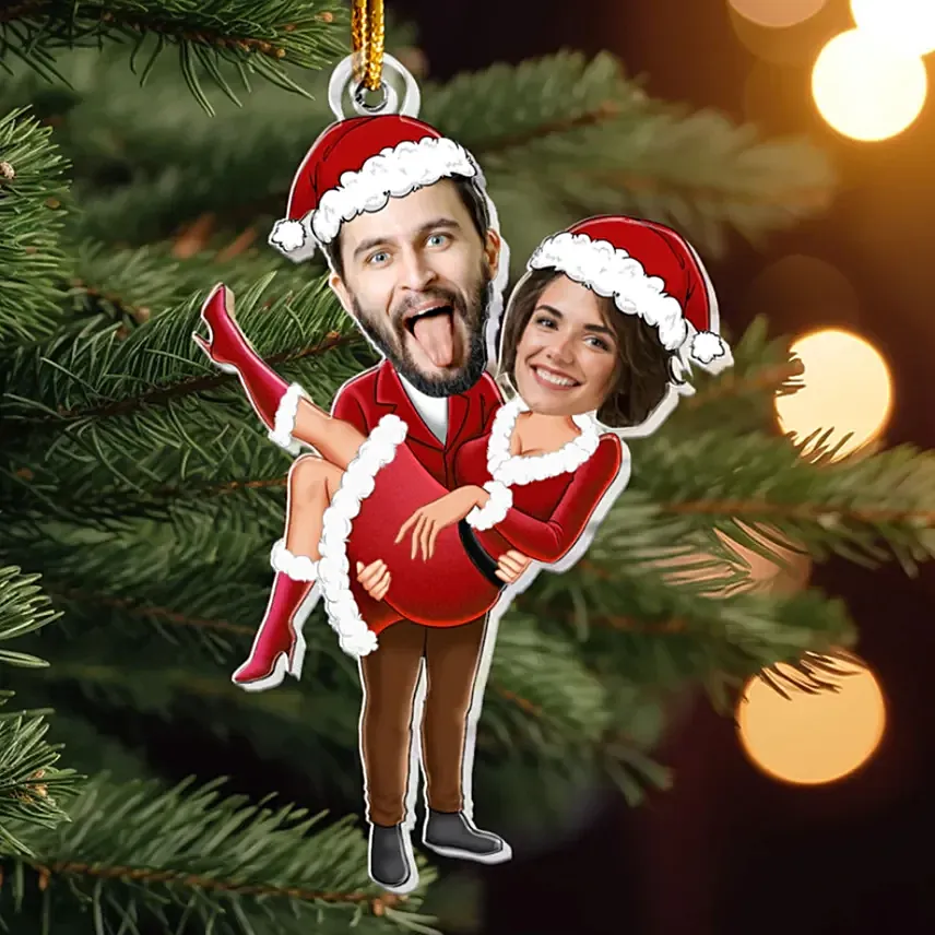 Christmas Couple Caricature Ornament: Christmas Gifts for Men