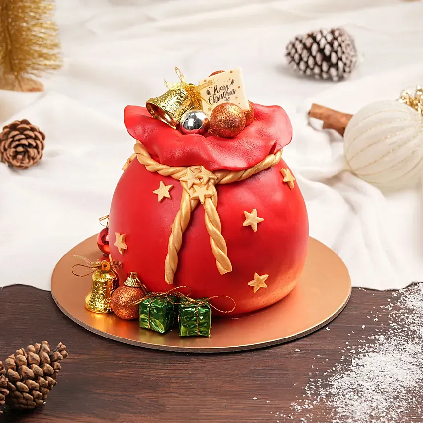 Christmas Gift Bag Cake: Christmas Cakes