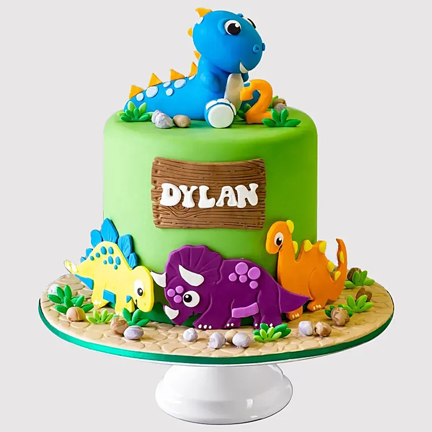 Colourful Dinosaur Cake: 