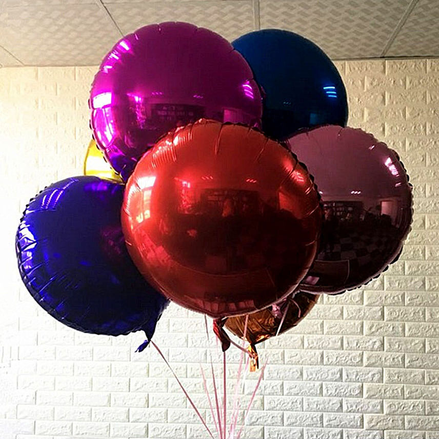 بالونات هيليوم - 6 بالونات كروم ملونة: هدايا عيد ميلاد رأس الخيمة