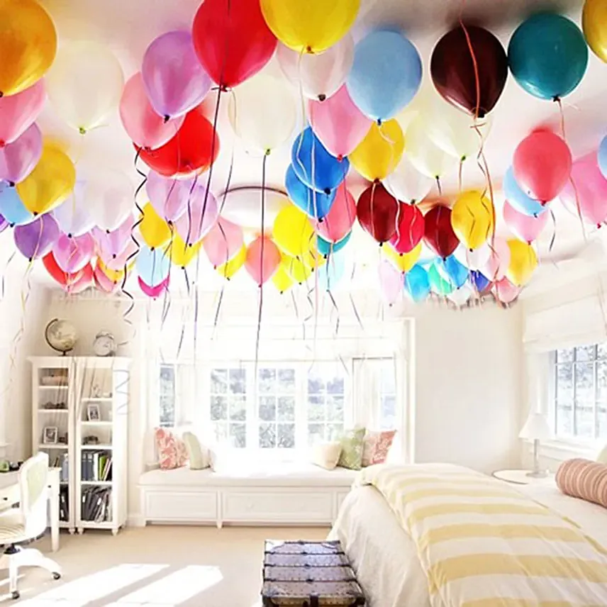 Colourful Helium Balloon Decor: Experiential Gifts
