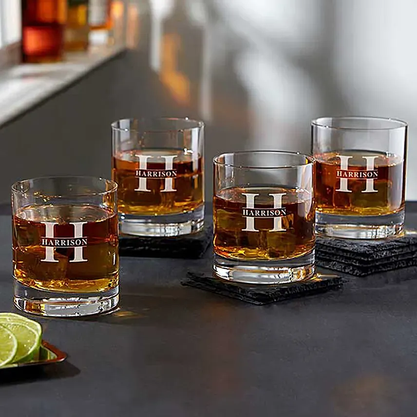 Crafted For You: Custom Glass Set: Engraved Glasses