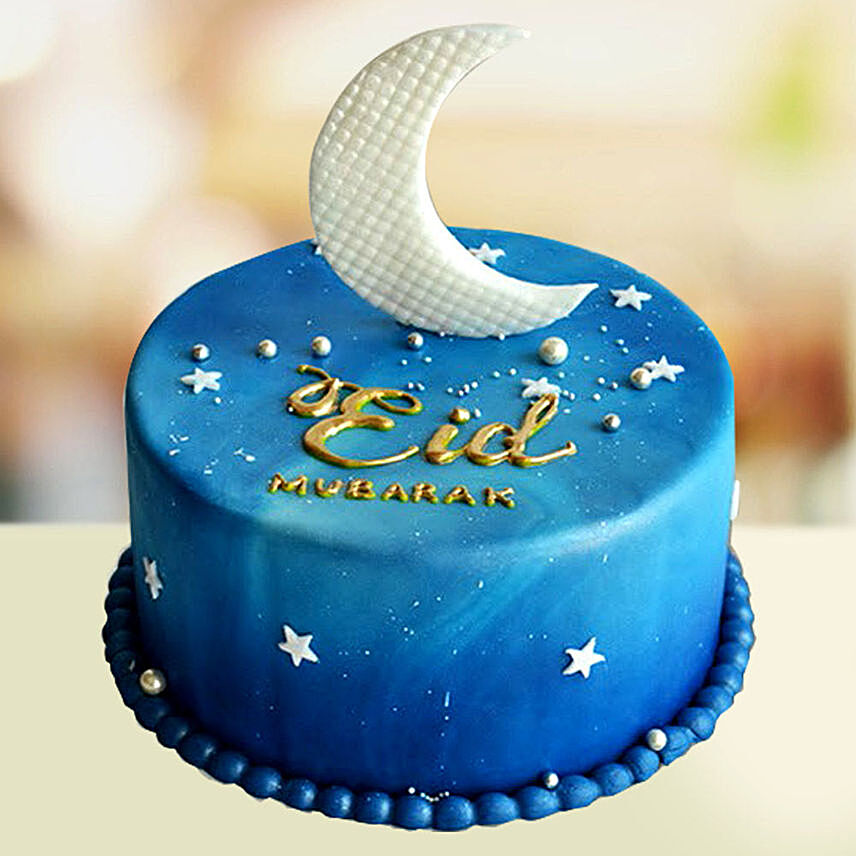 Crescent Design Eid Cake: Eid Mubarak Cake