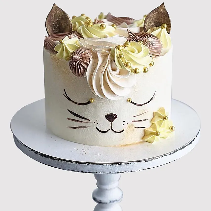 Cute Cat Fondant Cake: Cat Birthday Cakes