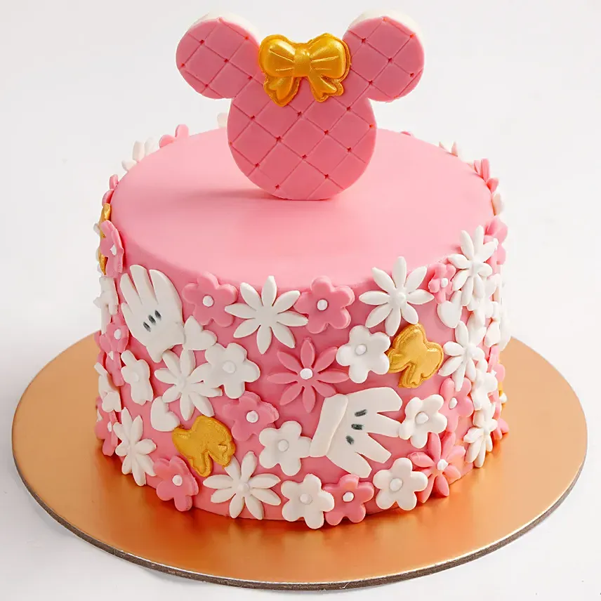 Cute Minnie Mouse First Birthday Cake: Birthday Cakes Delivery in Dubai