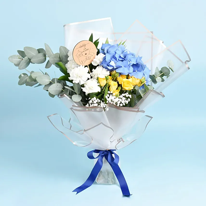 Daddy You Are The World Flower Bouquet: Father's Day Bouquet