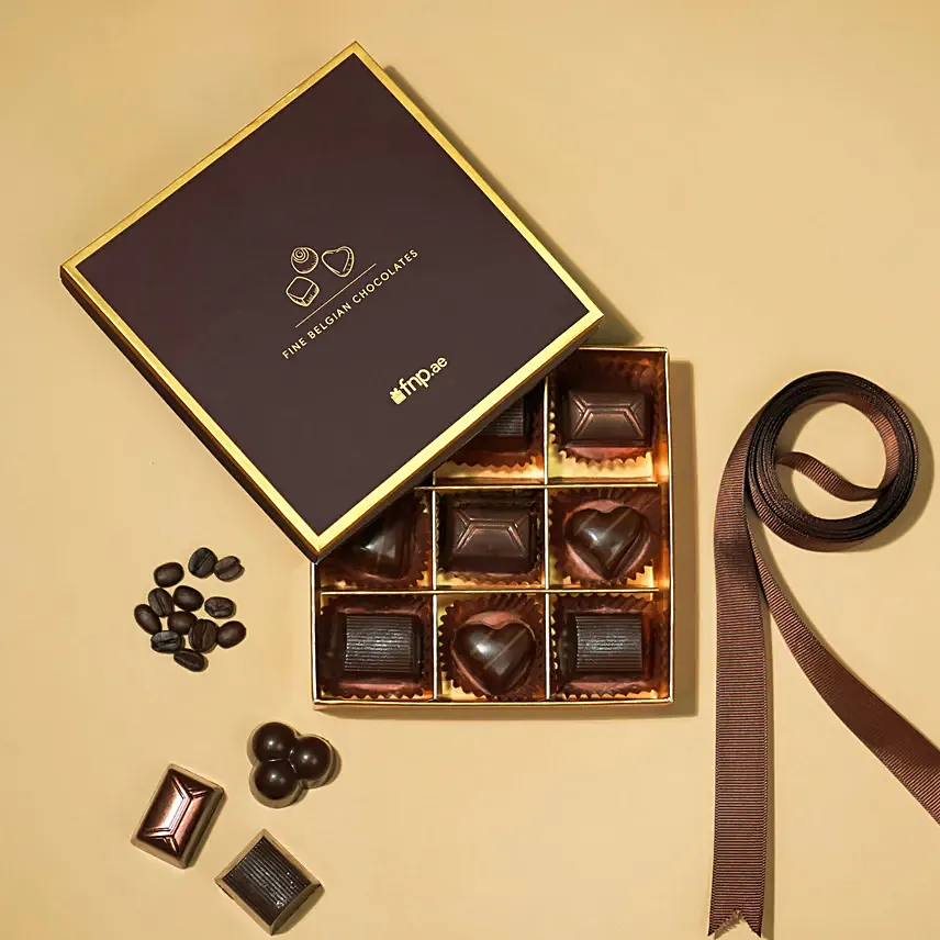 Dark Noir Box Of 9: Finest Belgian Chocolates