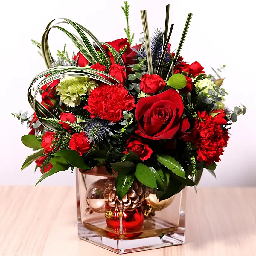 Decorative Xmas Floral Vase: 