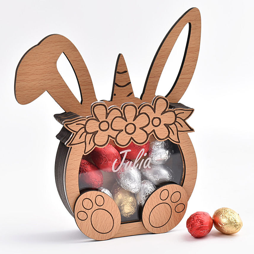 Eggcellent Easter Personalised Bunny Chocolate Box: Easter Chocolate Eggs