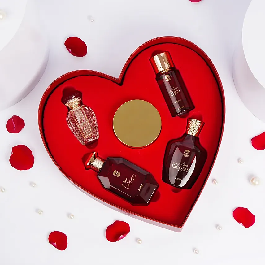 أجمل للعطور - بوكس عطر نسائي منوع مع تزين ورد ناعم: أجمل للعطور