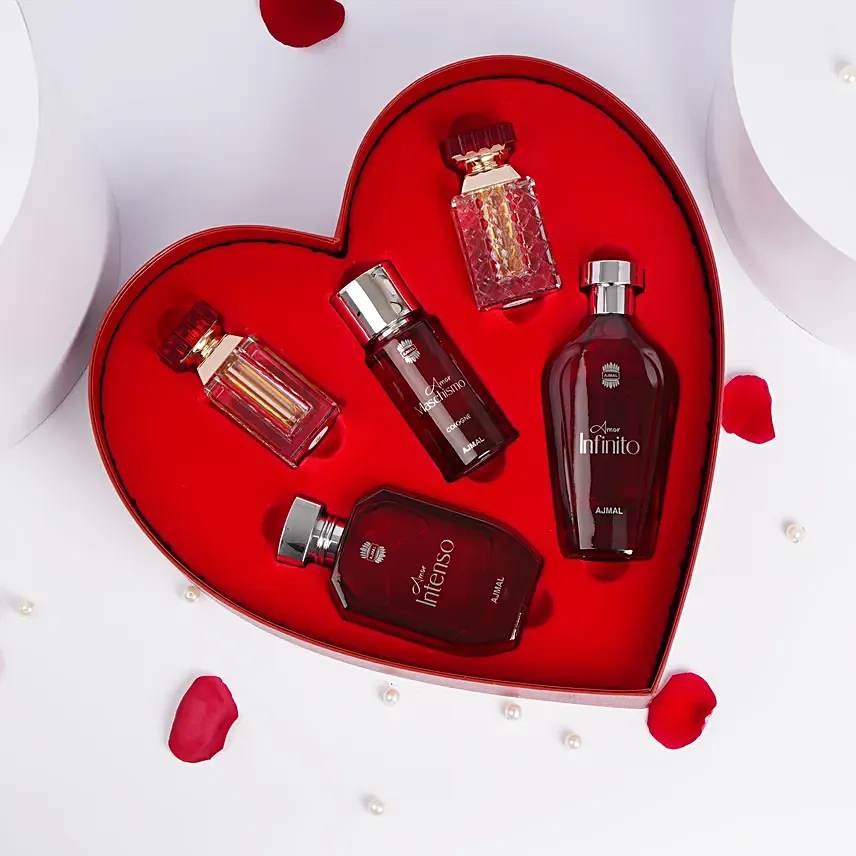 أجمل للعطور - بوكس عطر رجالي منوع مع تزين ورد ناعم: أجمل للعطور
