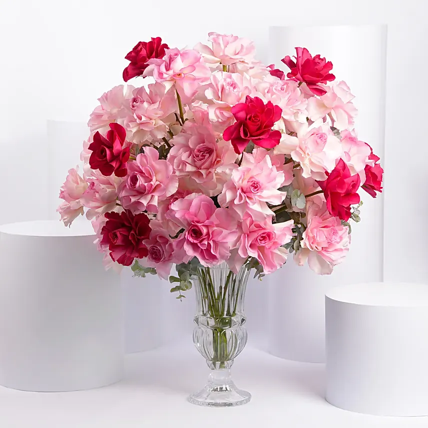 Bunch of 50 Gorgeous Pink Roses: Anniversary Flowers to Abu Dhabi