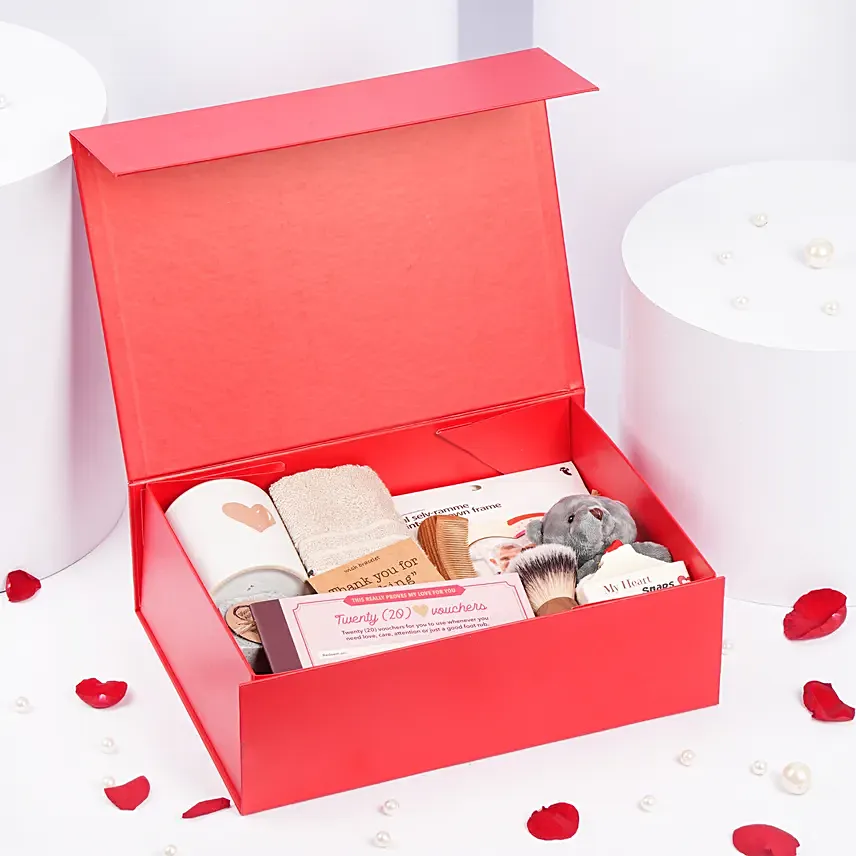هدية عيد الحب للحبيب - بوكس شمع وصابون مميز: سلال عيد الحب عبر الإنترنت
