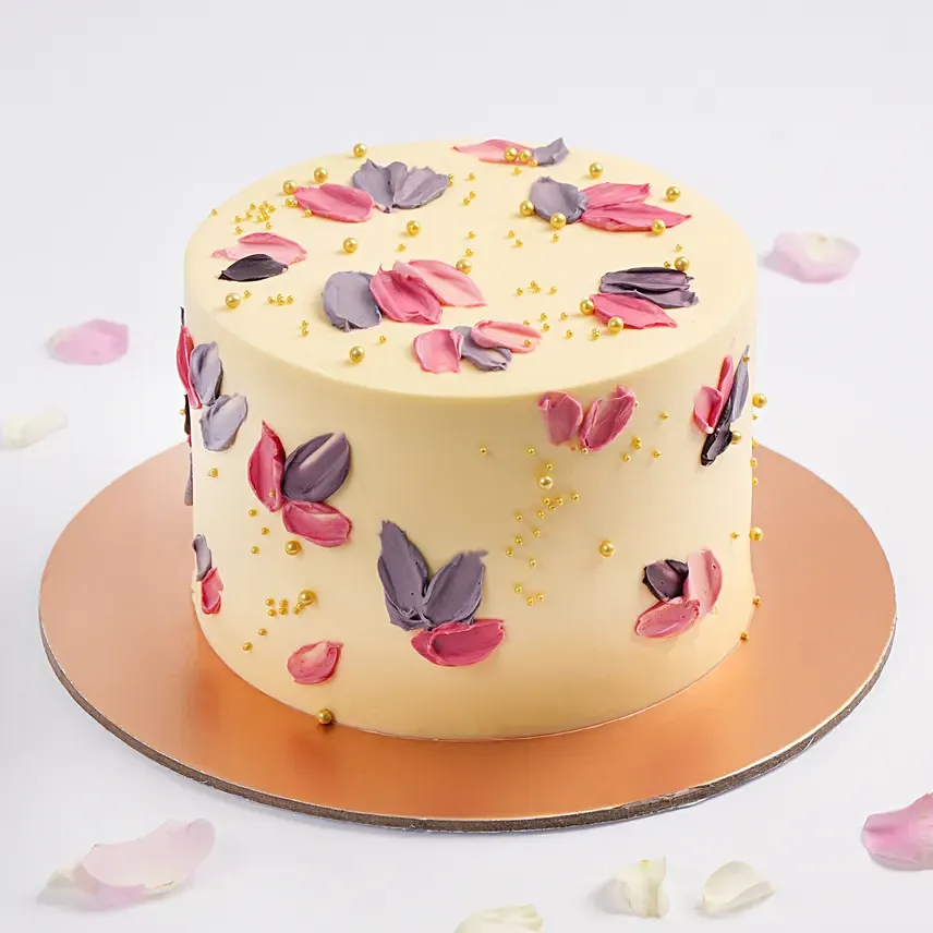 Purple & Pink Petals Chocolate Cake: Women's Day Theme Cake