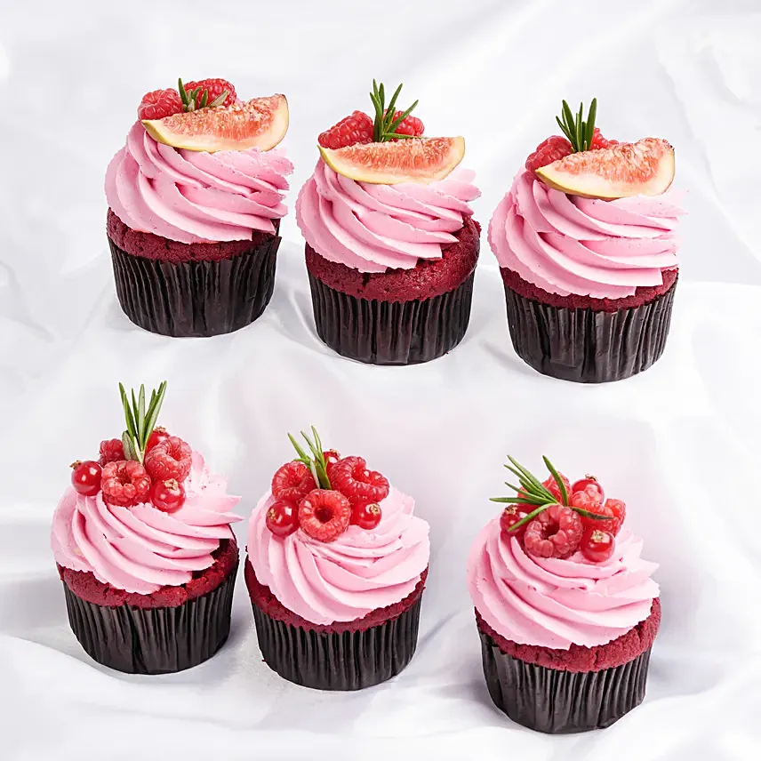 Red Velvet Cupcakes-6pcs: New Year Cake