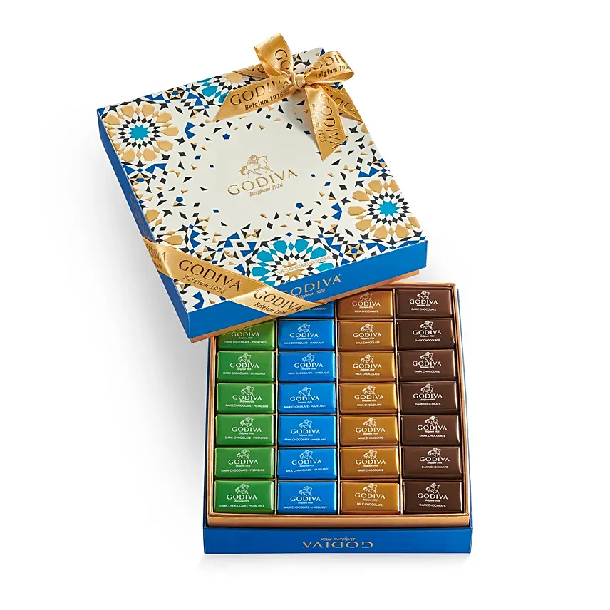 شوكولاتة جوديفا - مجموعة رمضان والعيد بوكس 56 قطعة: شوكولاتة رمضان مبارك