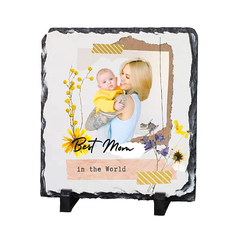Best Mom Personalised Slate Frame: Mothers Day Photo Frames