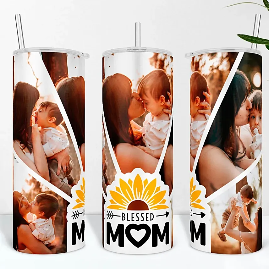 Blessed Mom Personalised Tumbler: 