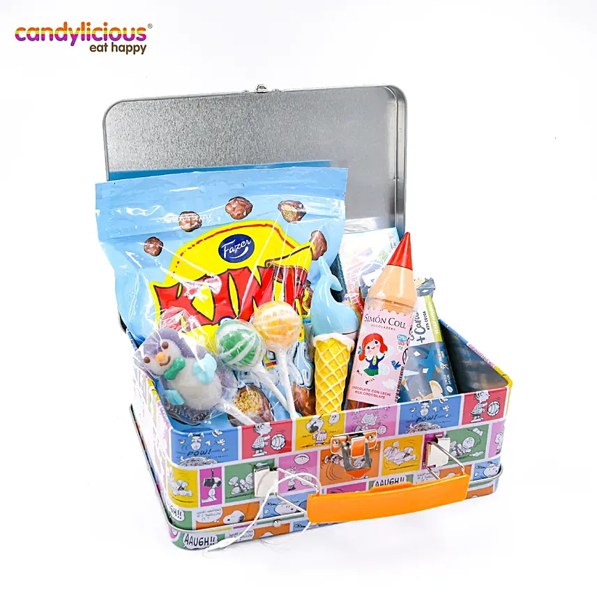 Candylicious Peanuts Box Tin Treats Hamper: 