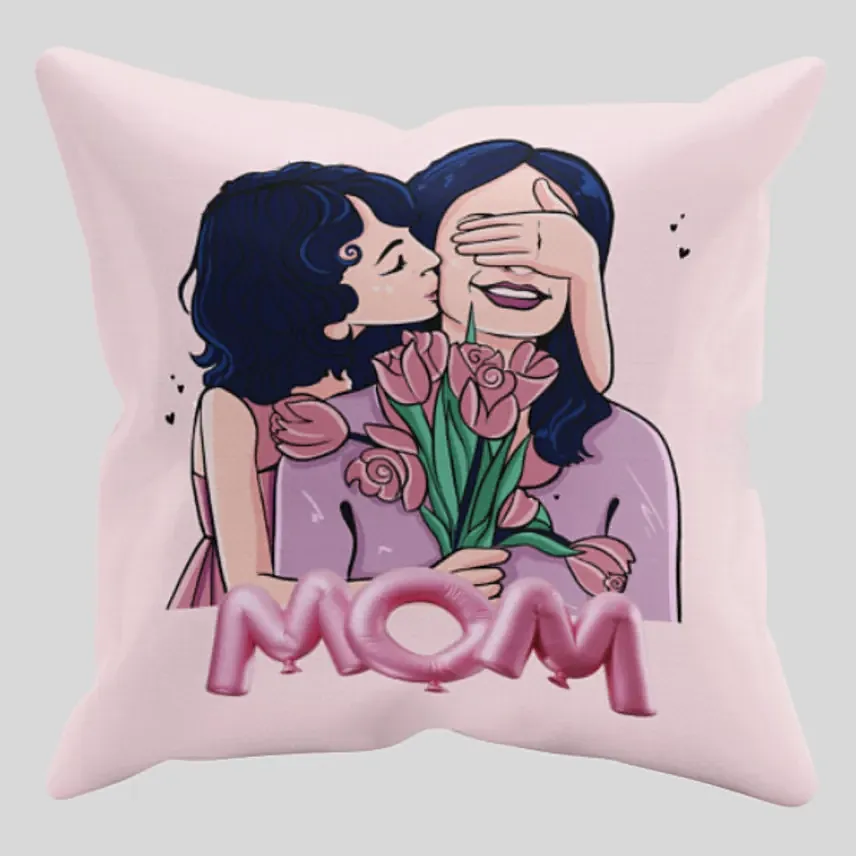 وسادة ماما الجميلة لون وردي مطبوعة مسبقاً: وسائد عيد الأم