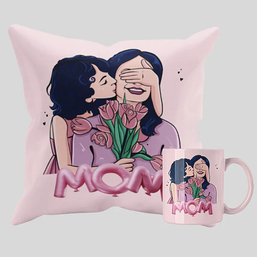 Mothers Day Pink Mug And Cushion Combo: Mothers Day Cushions