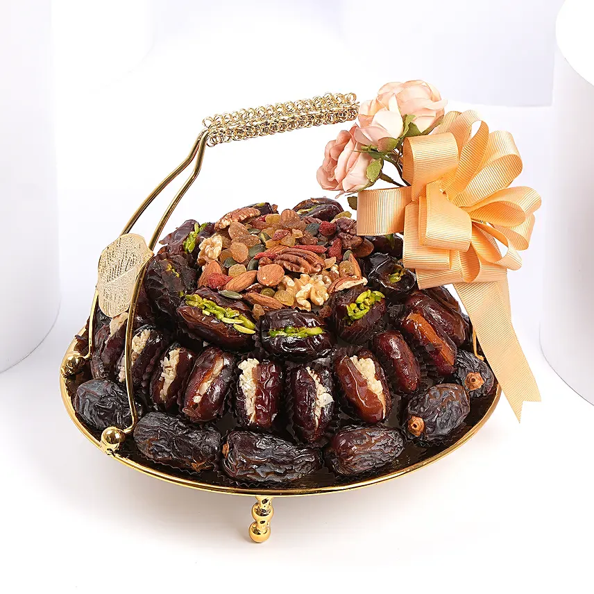 Premium Platter Of Dates And Dry Fruits: Arabic Sweets 