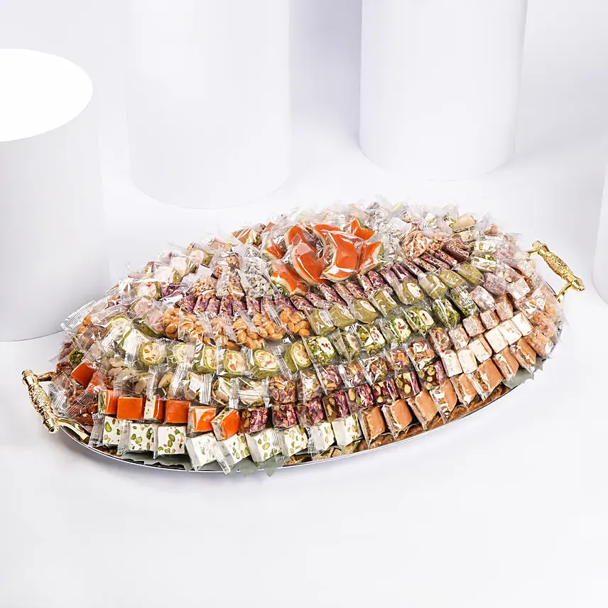 Malban Nougha Tray By Wafi:  Arabic Sweet Shop