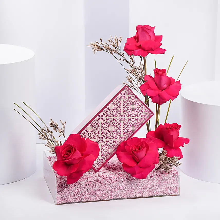 Premium Cambodi Agarwood Gift Set 150 Grams By Ajmal: Pink Roses