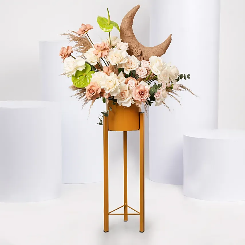 Blessed Month Flowers Stand: Flowers Stand Arrangement