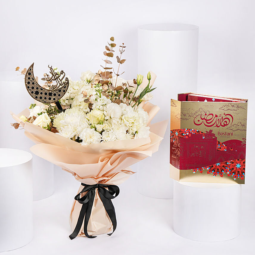 Peaceful Ramadan Wishes Flowers and Bostani Box: 