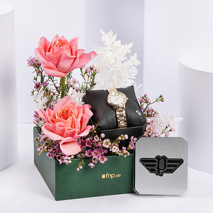 Police Watch Gold  And Floral For Her: Accessories