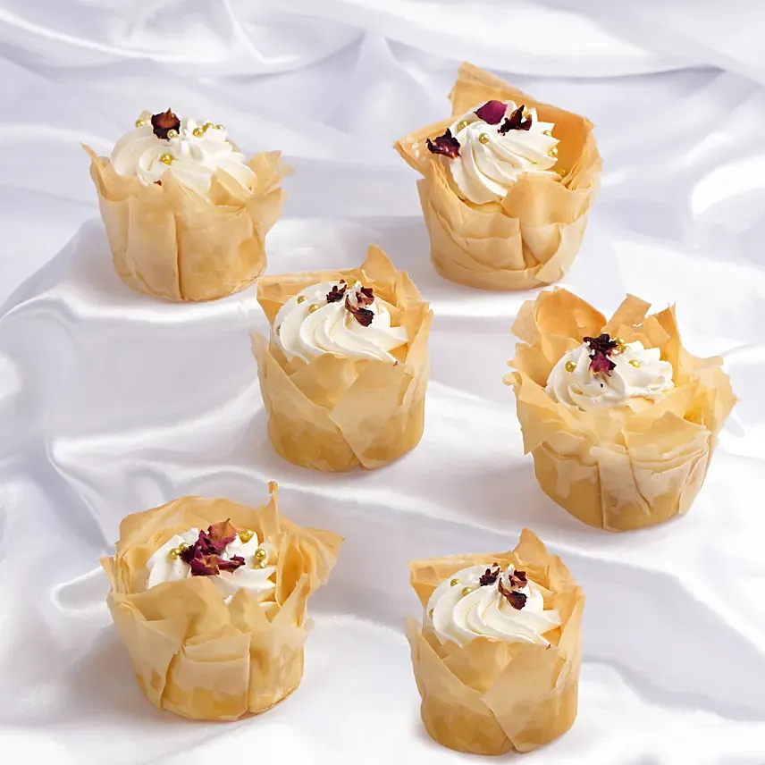 Baklava Cream Cup Cakes 6 Pcs: Ramadan Cakes