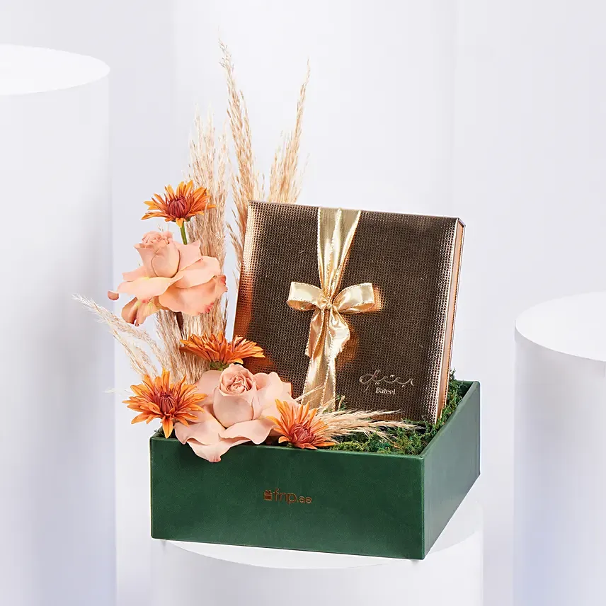 Bateel Midas Medium Gift Set Assorted with Flowers: Bateel Gifts