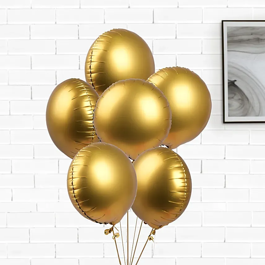 Helium Filled Golden Foil Balloons: Helium Balloons Delivery